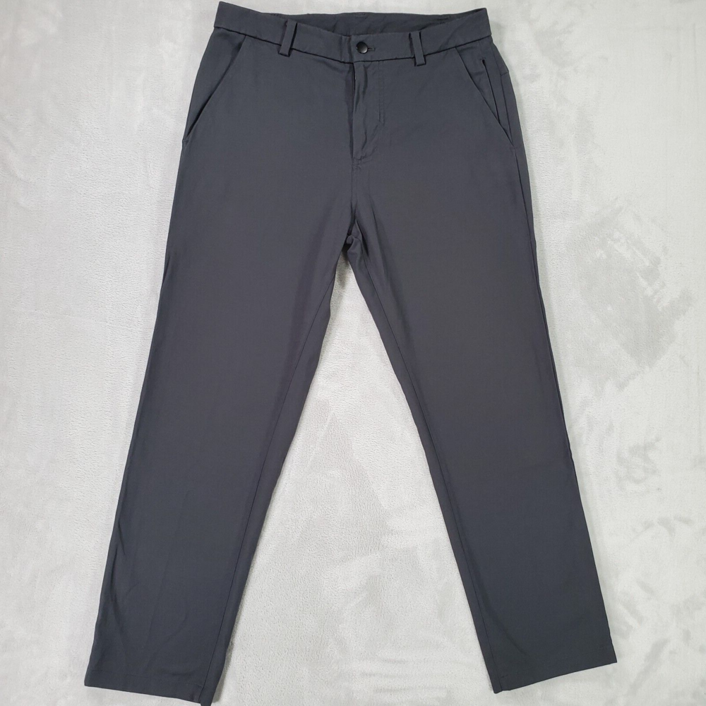 Lululemon ABC Pants Mens 32x27 Warpstreme Oil Grey Classic Fit Zippered Pockets